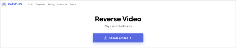 Kapwing Reverse Video Site