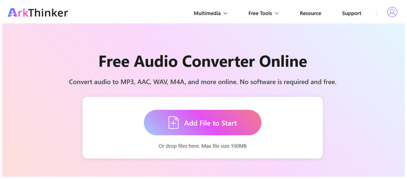 Arkthinker Free Audio Converter Adicionar Arquivo