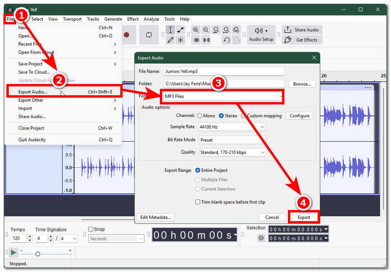 Audacity Export