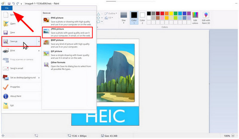Microsoft Paint Save As Jpeg