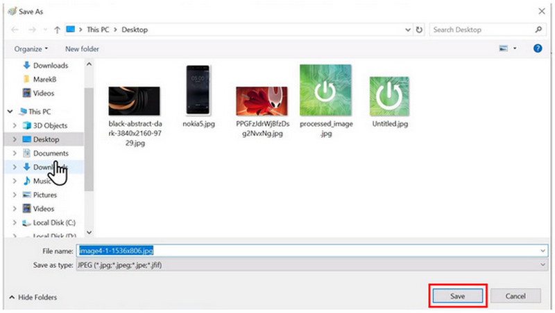 Microsoft Paint Save Converted File