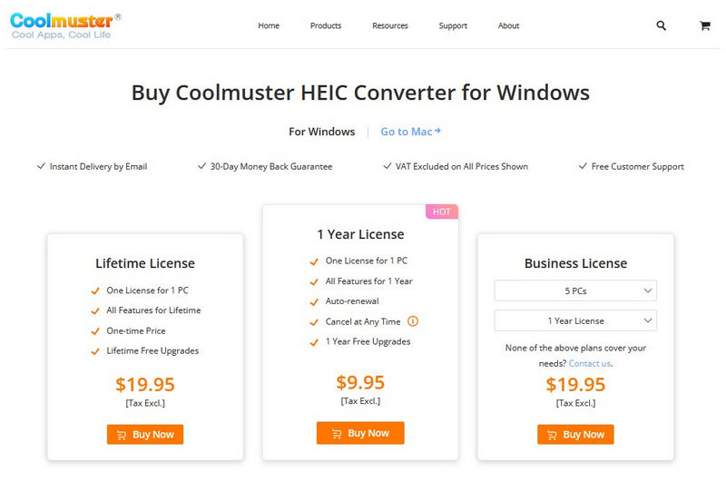 خطط أسعار محولات Coolmuster Heic