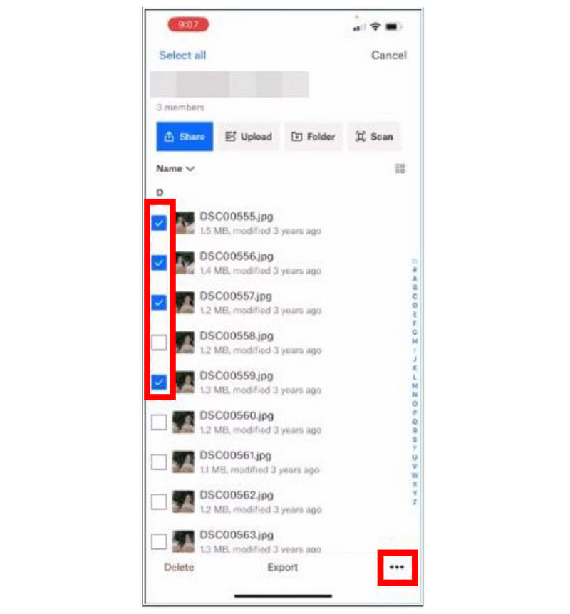 Dropbox Wybierz Heic Więcej ustawień