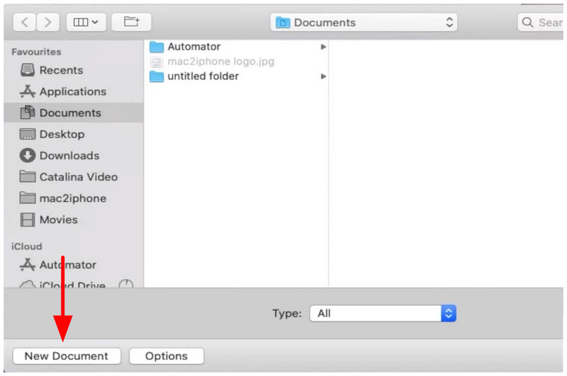 Automator Nowy Dokument