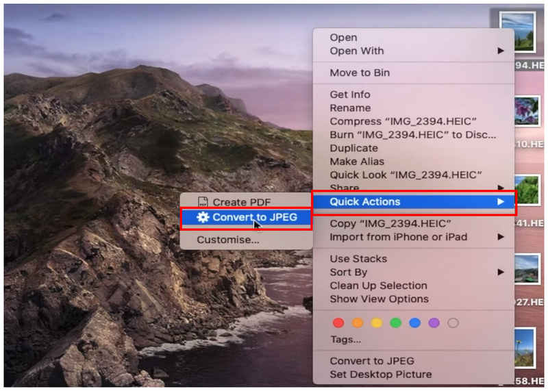 Automator Użyj szybkiej akcji