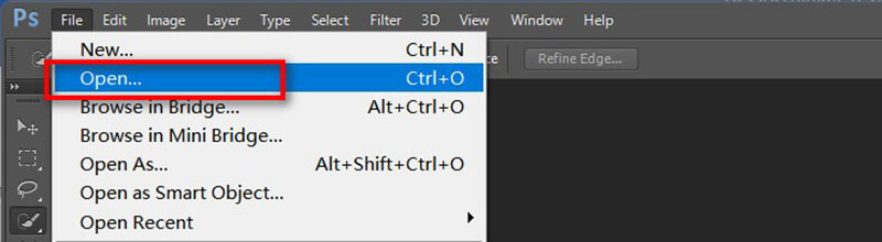Photoshopで画像を開く