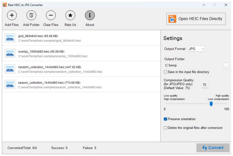 Real Heic To Jpg Converter Main Interface