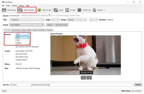 Håndbremseændringsformat