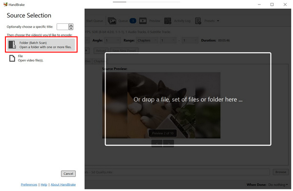 Handbrake-mappescanning