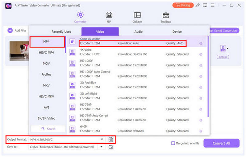 Arkthinker Video Converter Ultimate Output