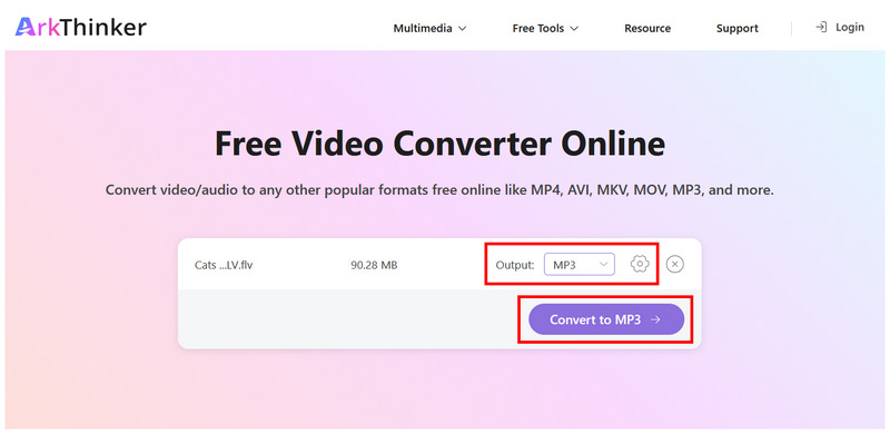 Arkthinker Free Video Converter Online Output Mp3