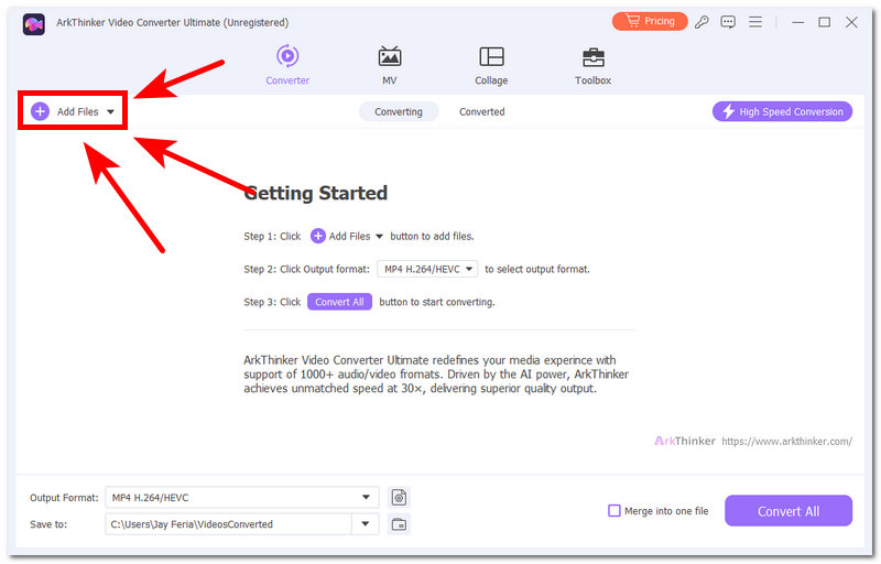 Napsauta Lisää tiedostoja -painiketta