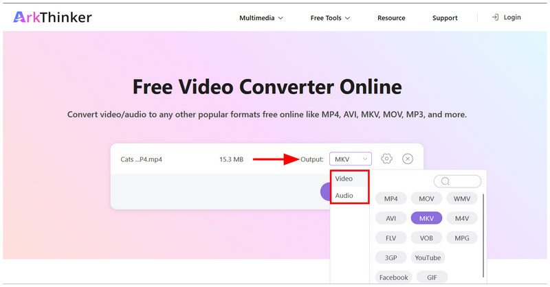 Arkthinker Video Converter Online Output