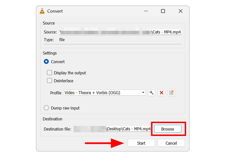 VLC Start Conversion