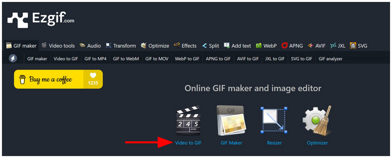 Vídeo a GIF de Ezgif