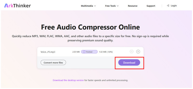 Arkthinker - Compressor de Áudio Gratuito para Download Online