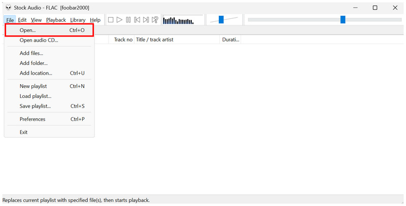 Abrir arquivo Foobar