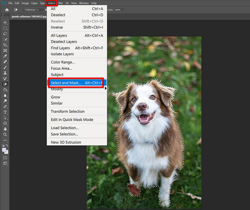 Valitse maski Photoshopissa