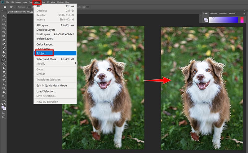 Valitse aihe Photoshopissa