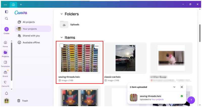 Canva Desktop Selecionar Heic