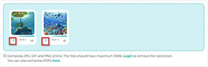 Komprimiertes Shortpixel-Bild herunterladen