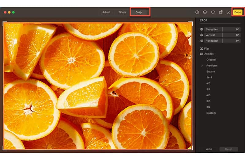 Περικοπή εικόνας σε φωτογραφίες MAC