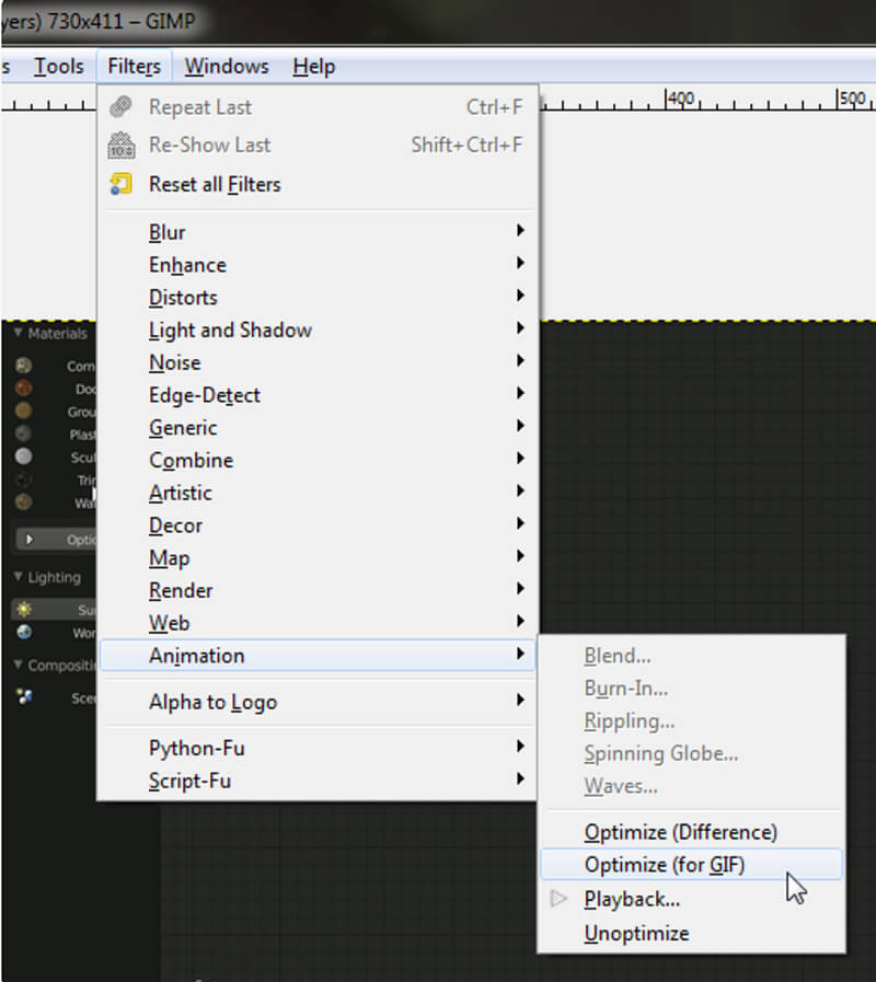 Gimp GIF-kompressor