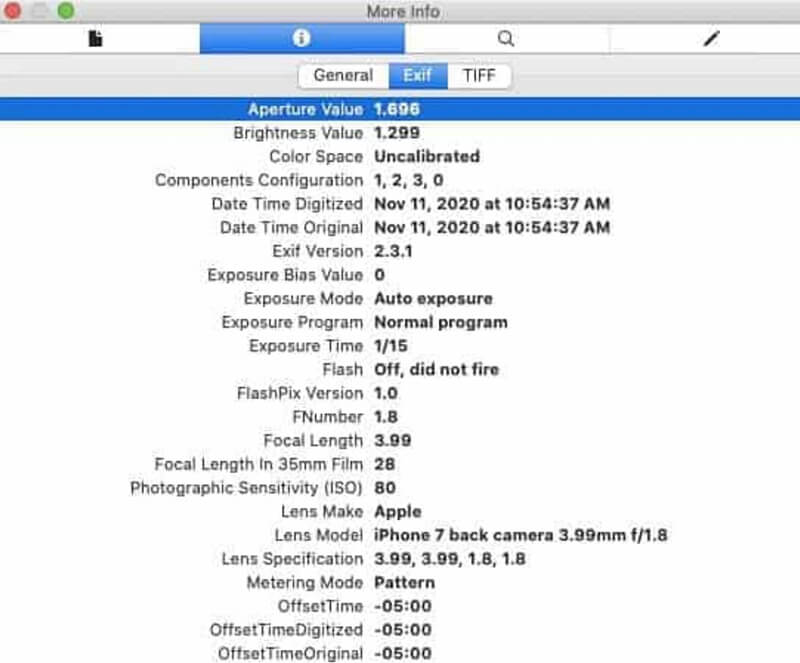 Mac에서 이미지 EXIF 데이터 제거