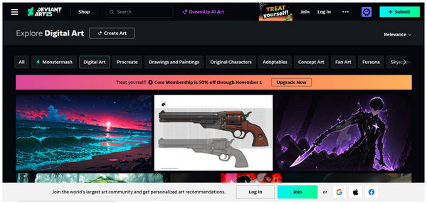 Deviantart-hjemmeside