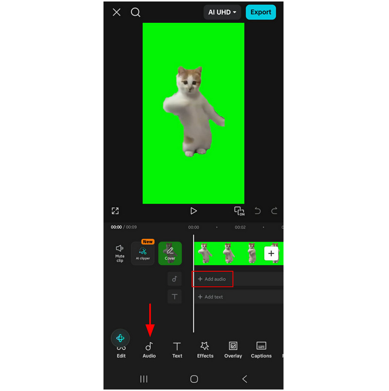 Додати аудіо в Capcut Mobile