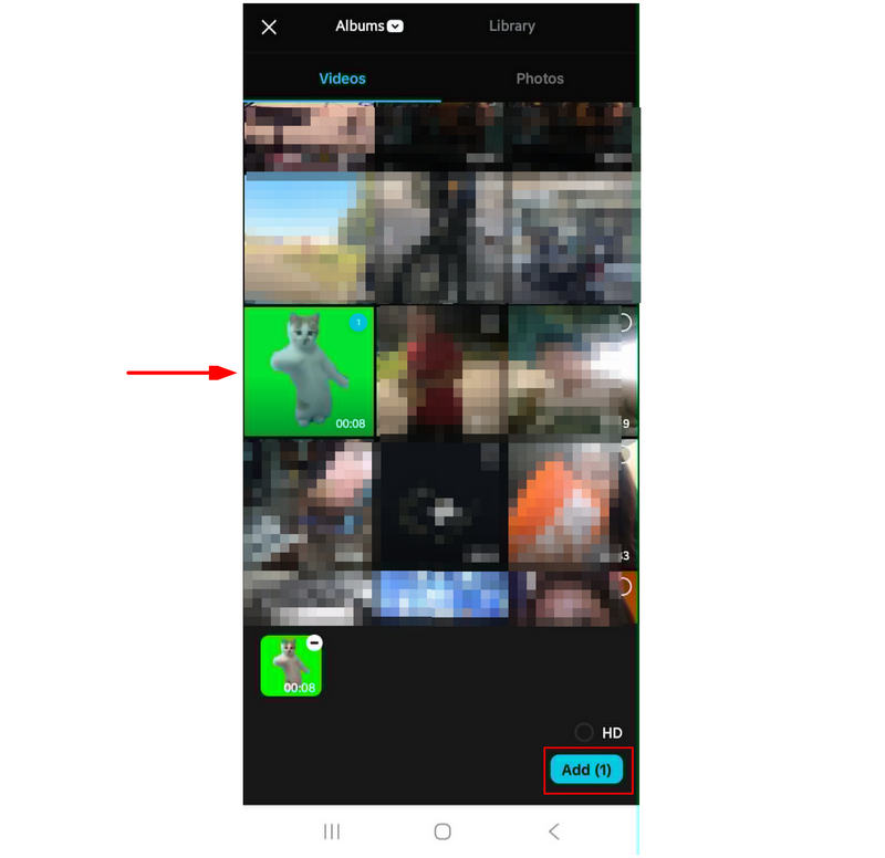 Додавання відеофайлу Capcut Mobile