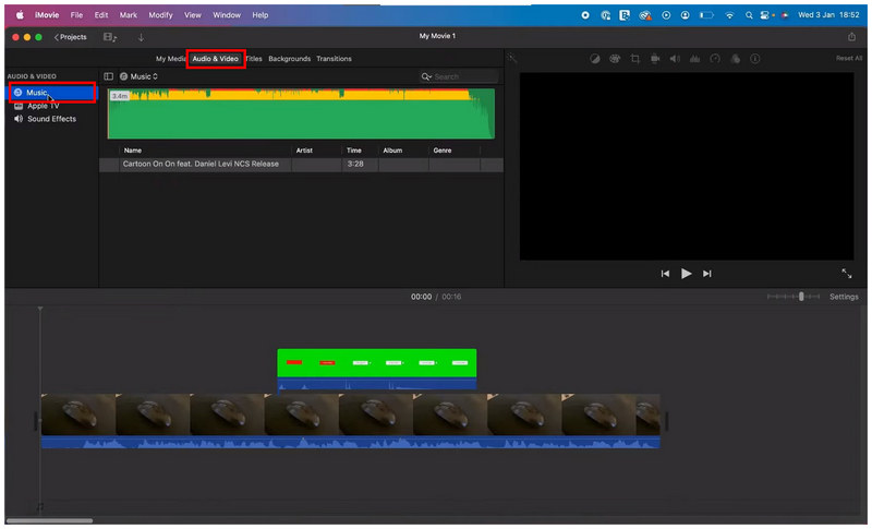 Аудіо-відео Imovie