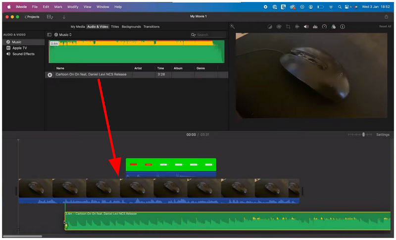 Хронологія редагування Imovie