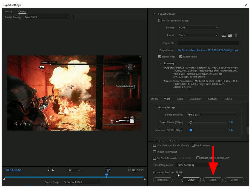 Exportar vídeo con Premiere Pro