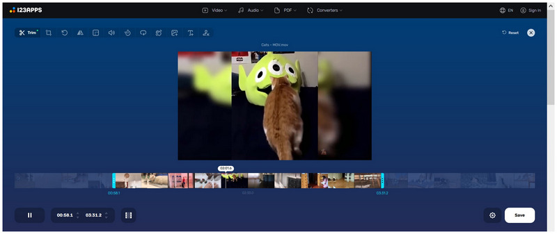 Online videokuttergrensesnitt