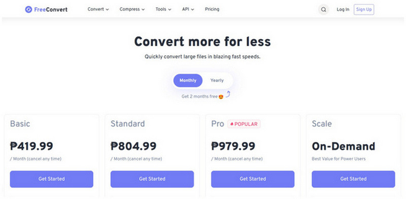 Freeconvert-päivityssuunnitelma