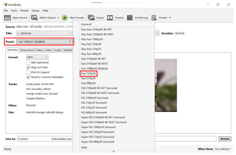 Opciones de preajuste del freno de mano