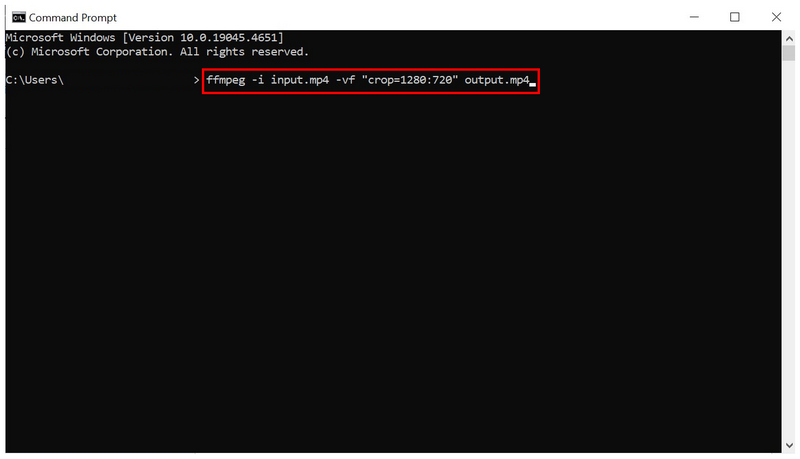 Comando di ritaglio centrale Ffmpeg
