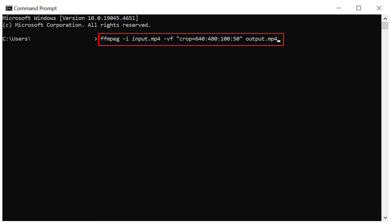 Ritaglio manuale delle coordinate di FFmpeg