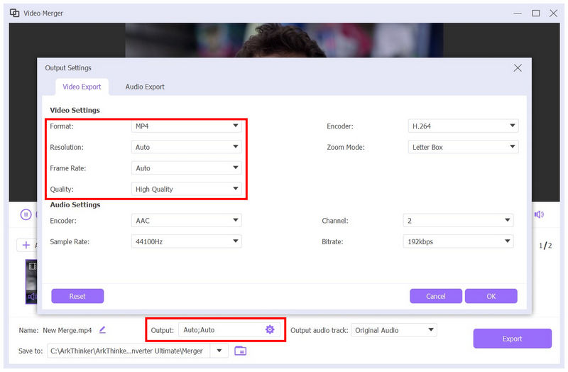 Configuración de salida definitiva del convertidor de vídeo Arkthinker