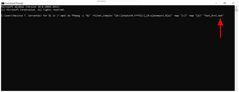 Formato de cambio de procesamiento por lotes de Ffmpeg