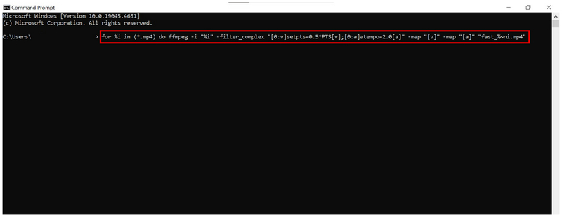 Comando de procesamiento por lotes de Ffmpeg