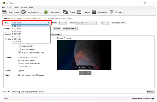 Назва DVD-диска "Ручне гальмо"
