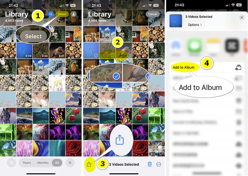 iPhone album létrehozása