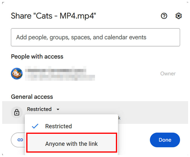 Google Drev Alle med link