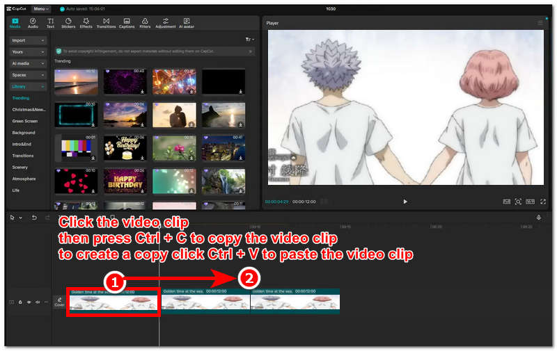 Copier-coller le clip vidéo