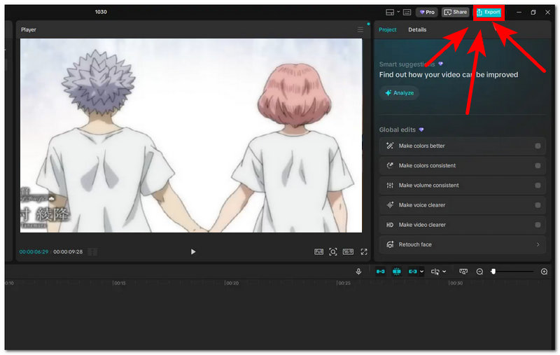 Boucle vidéo d'exportation