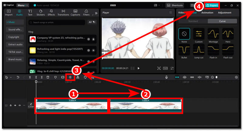 Boucle inversée de bureau