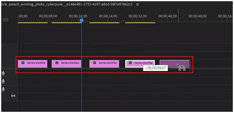 Premiere Proでクリップを複製する（Alt+Optionキーを押しながら）