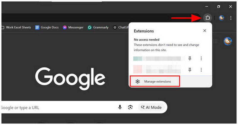 Chrome Manage Extensions